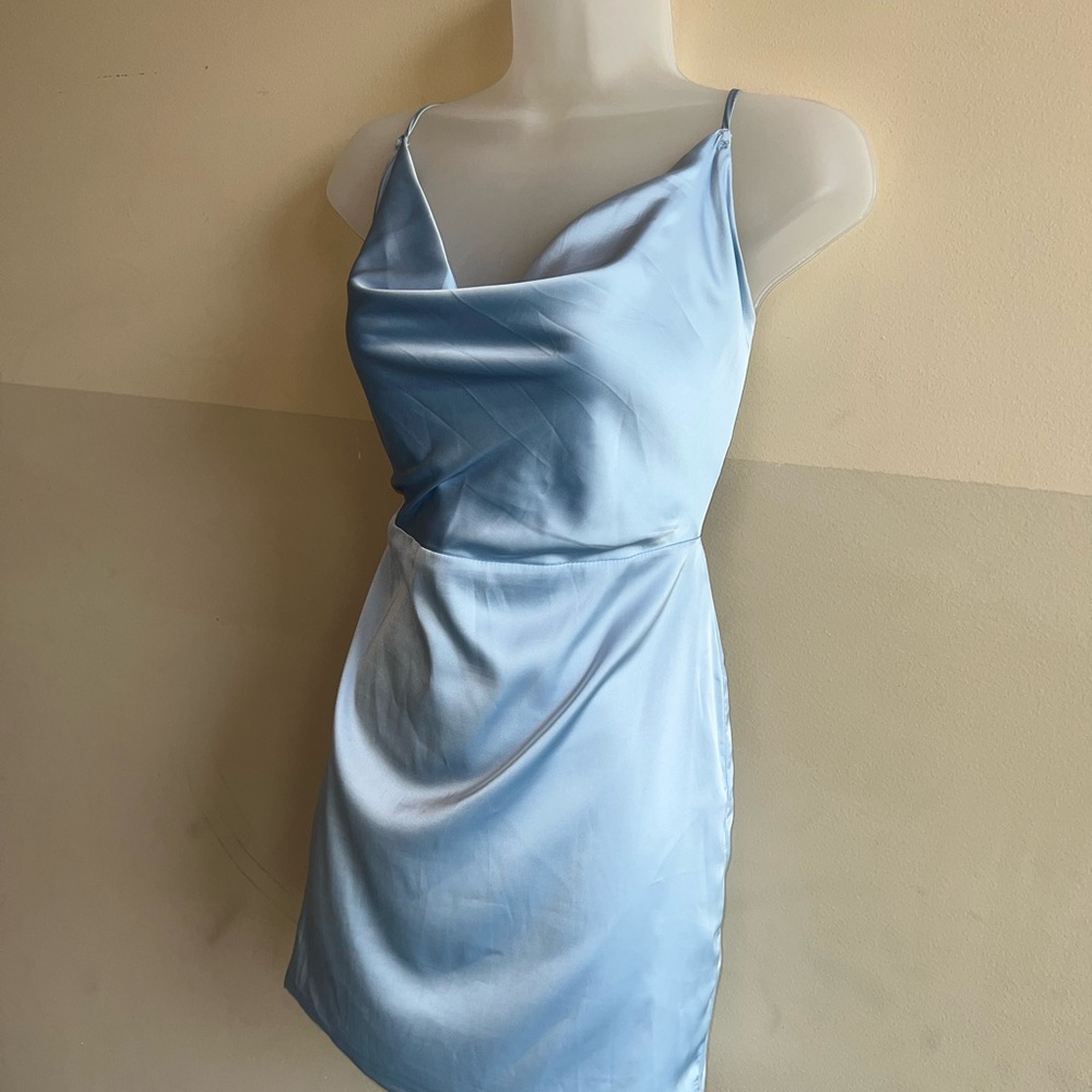 Fashion Nova Light Blue Mini Dress